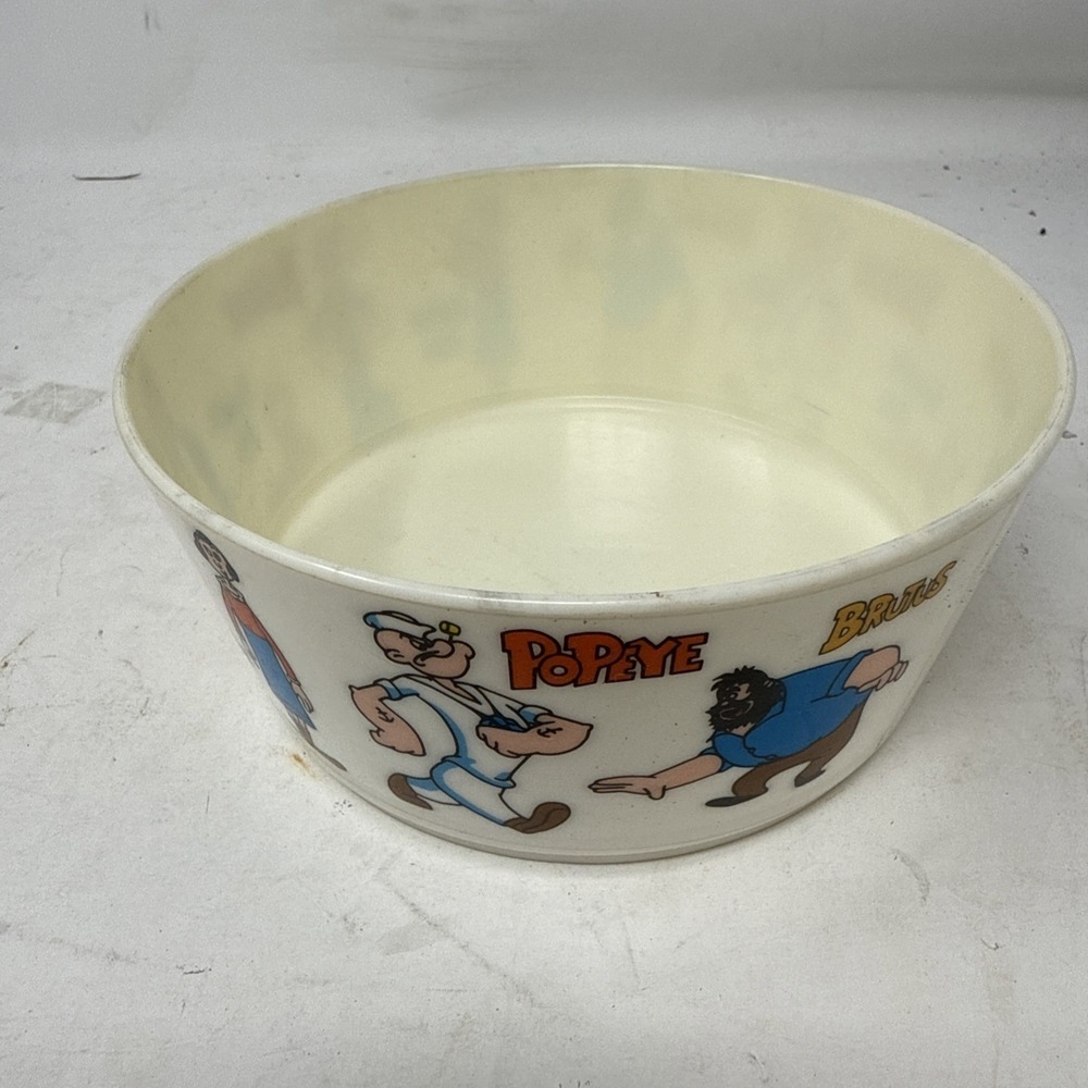 Popeye The Sailor Man 1979 Plastic Cereal Bowl Vintage Deka USA Olive Oil Brutus